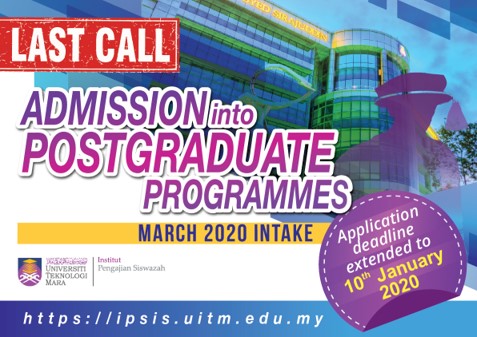 Last Call : Admission into Postgraduate Programmes